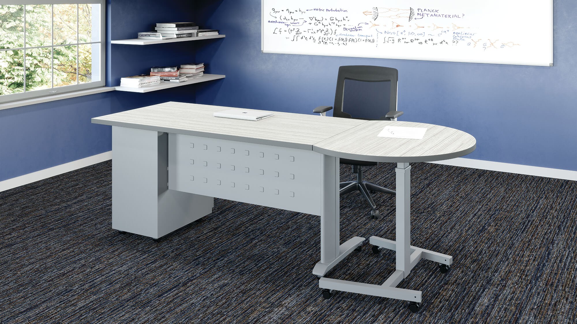 Teacher CSR Mobile Teacher's Desk with Nesting Adjustable Podium